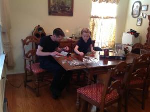 Uncle C and Thor.  This is Thor's idea of heaven.  Legos and the Coolest Man Alive.