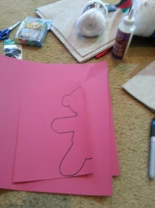 We started by making a pattern for my Mustache Monkey.