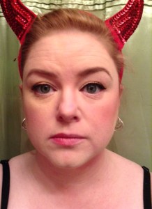 I used a damp blending sponge to pat on my MAC Studio Fix foundation, then thickened up my eyeliner with a Lancome artliner, and drew my eyebrow back in with my favorite Too Faced Brownie eyeliner pencil in the color Blondie.