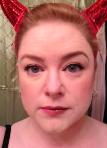 I put on my MAC blush, drew in my lipline with NYX lipliner, and put on some gloss by Moxie.