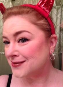 From the side with blush.